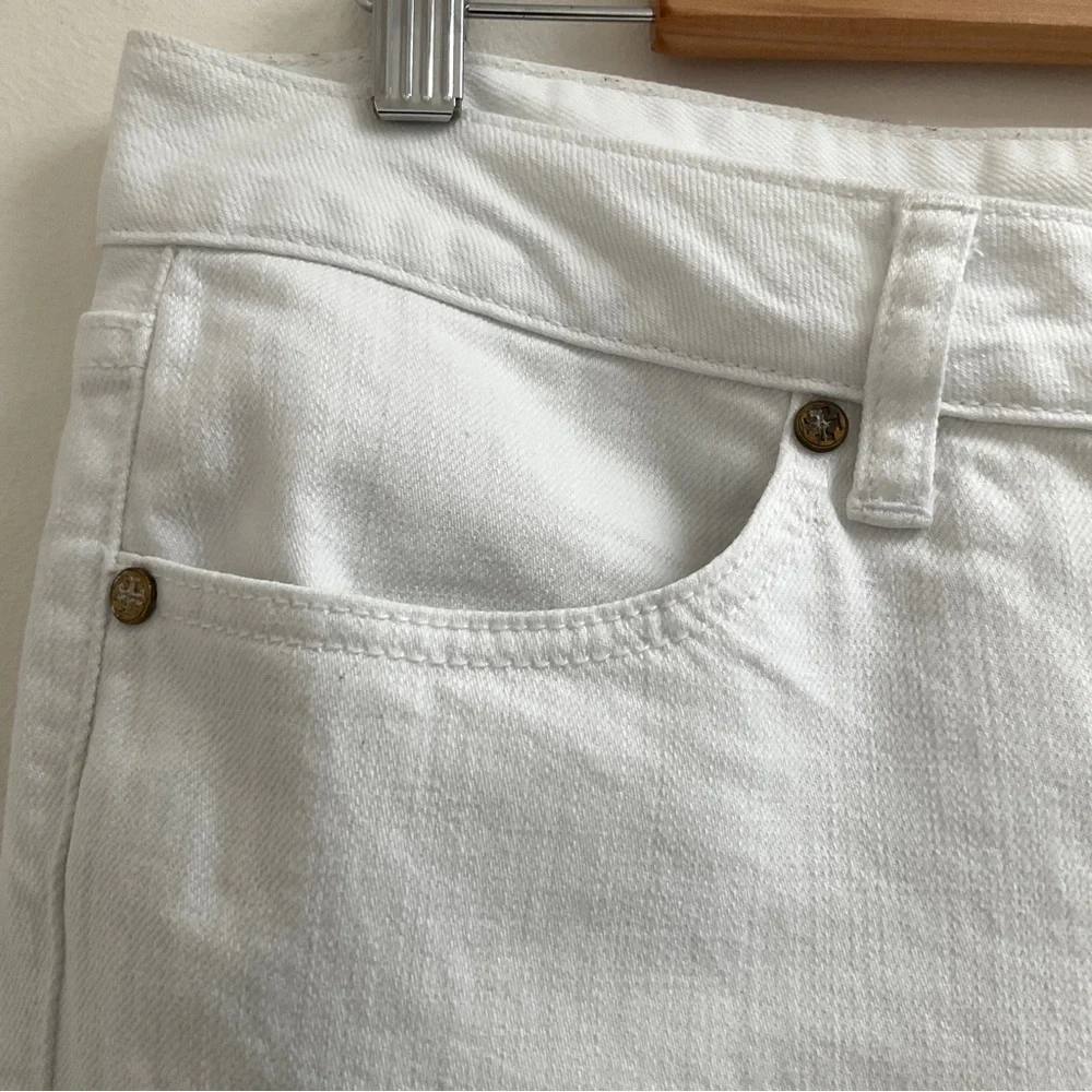 Tory Burch Cropped Slim Jeans White Size 31